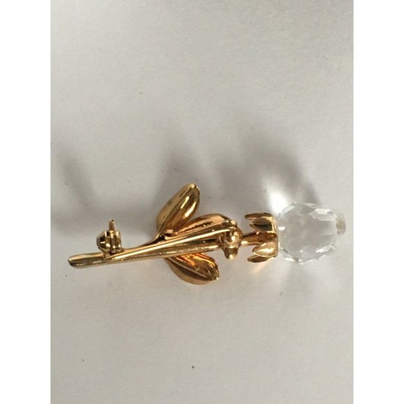Swarovski Crystal Rose Pin Accessory Flower Mothers Day Gift Idea Jewelry - Picture 5 of 8